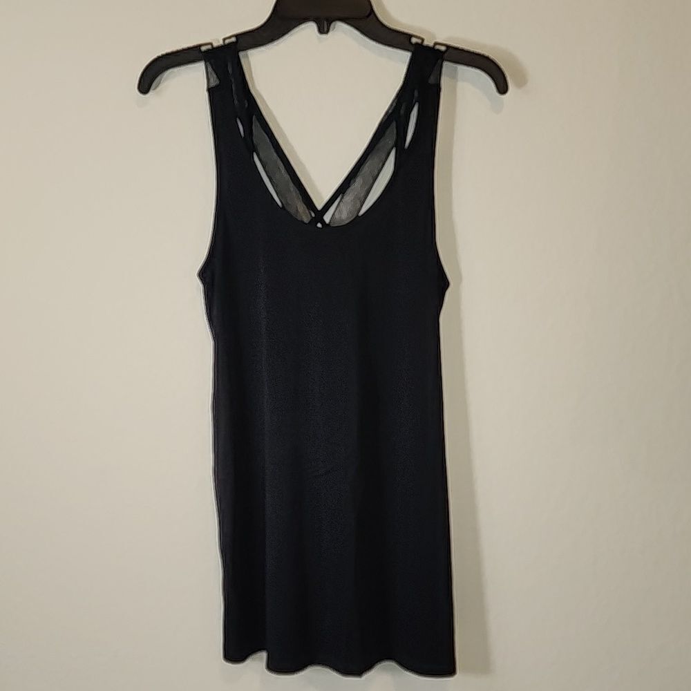 Doe & Rea Black tank top with racer back, fun straps, NWOT